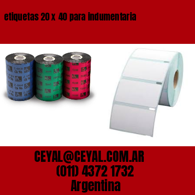 etiquetas 20 x 40 para indumentaria