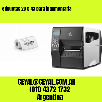 etiquetas 20 x 43 para indumentaria