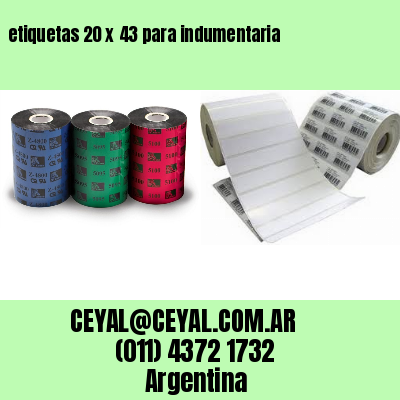 etiquetas 20 x 43 para indumentaria