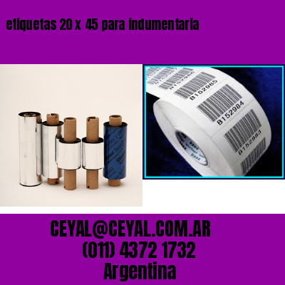 etiquetas 20 x 45 para indumentaria