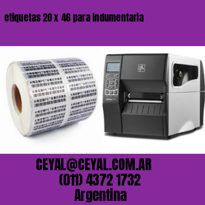 etiquetas 20 x 46 para indumentaria