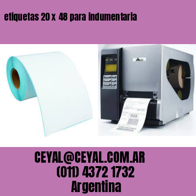 etiquetas 20 x 48 para indumentaria