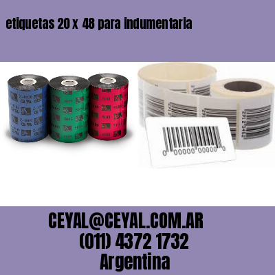 etiquetas 20 x 48 para indumentaria
