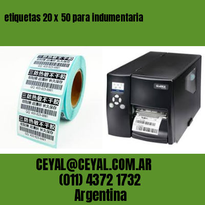 etiquetas 20 x 50 para indumentaria