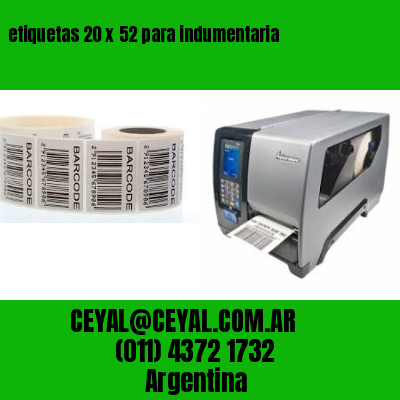 etiquetas 20 x 52 para indumentaria