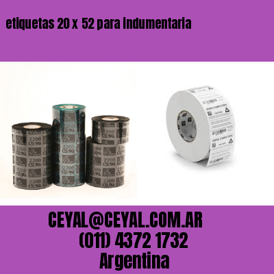 etiquetas 20 x 52 para indumentaria