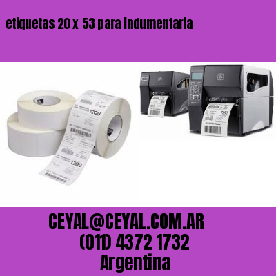 etiquetas 20 x 53 para indumentaria