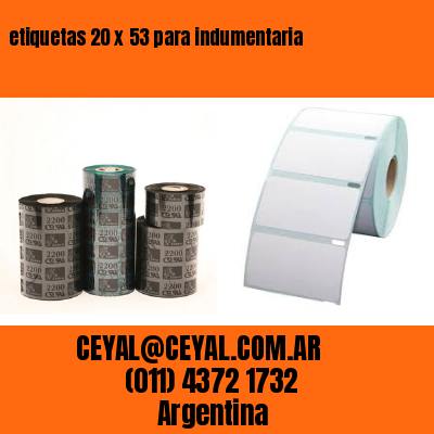 etiquetas 20 x 53 para indumentaria