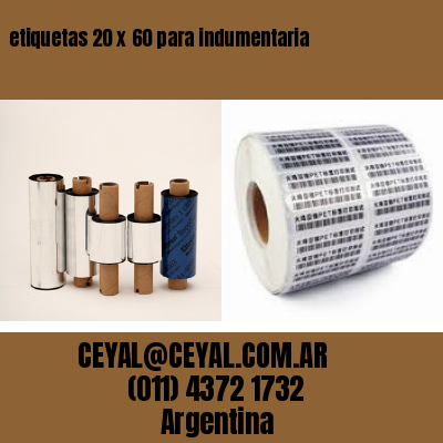 etiquetas 20 x 60 para indumentaria