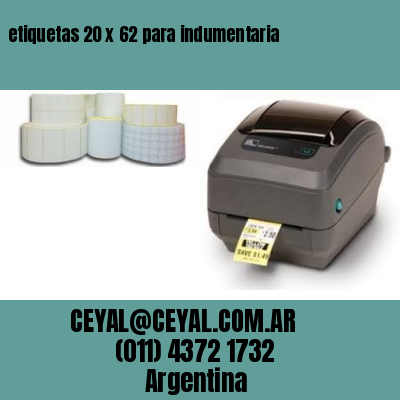 etiquetas 20 x 62 para indumentaria