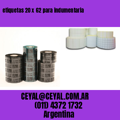 etiquetas 20 x 62 para indumentaria