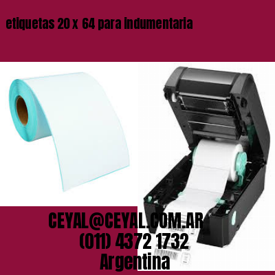 etiquetas 20 x 64 para indumentaria
