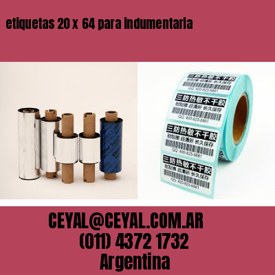 etiquetas 20 x 64 para indumentaria