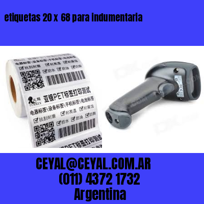 etiquetas 20 x 68 para indumentaria