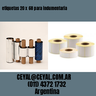 etiquetas 20 x 68 para indumentaria