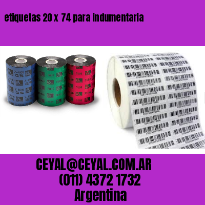 etiquetas 20 x 74 para indumentaria