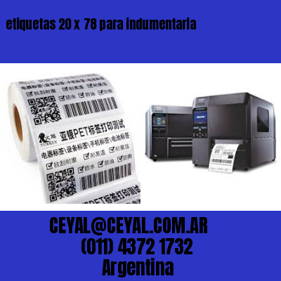 etiquetas 20 x 78 para indumentaria