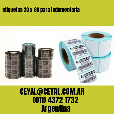etiquetas 20 x 80 para indumentaria