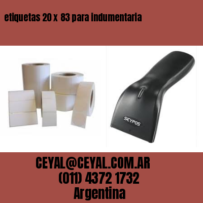 etiquetas 20 x 83 para indumentaria