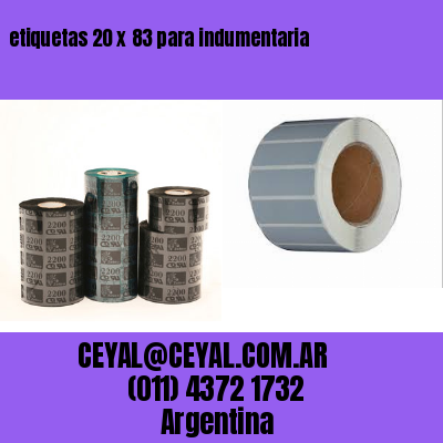 etiquetas 20 x 83 para indumentaria