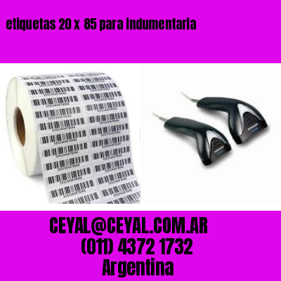 etiquetas 20 x 85 para indumentaria