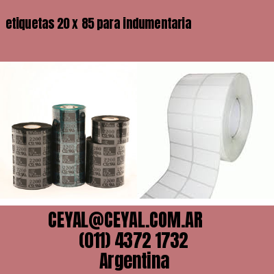 etiquetas 20 x 85 para indumentaria
