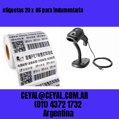 etiquetas 20 x 86 para indumentaria