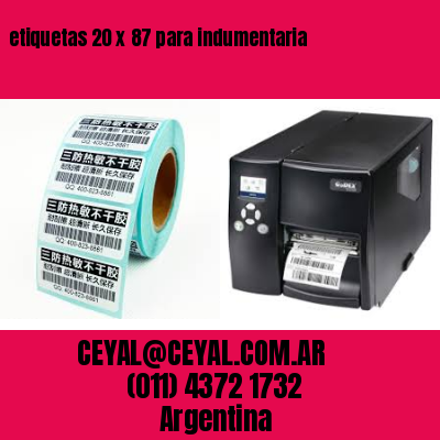etiquetas 20 x 87 para indumentaria
