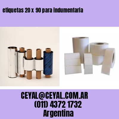 etiquetas 20 x 90 para indumentaria