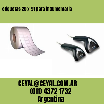 etiquetas 20 x 91 para indumentaria