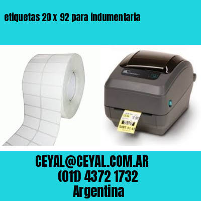etiquetas 20 x 92 para indumentaria