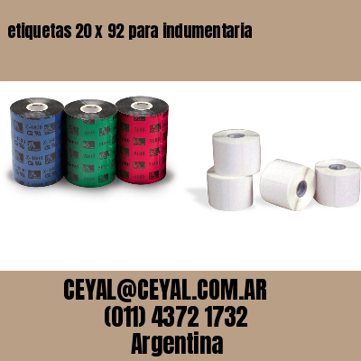 etiquetas 20 x 92 para indumentaria