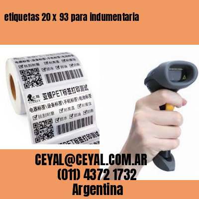 etiquetas 20 x 93 para indumentaria