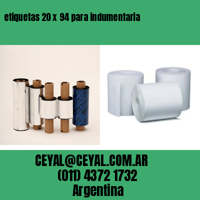etiquetas 20 x 94 para indumentaria