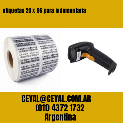 etiquetas 20 x 96 para indumentaria
