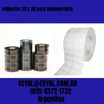 etiquetas 20 x 96 para indumentaria