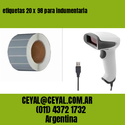 etiquetas 20 x 98 para indumentaria