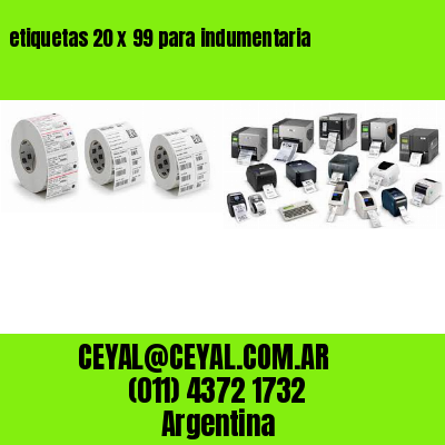 etiquetas 20 x 99 para indumentaria
