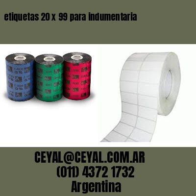 etiquetas 20 x 99 para indumentaria