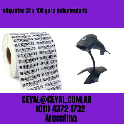 etiquetas 21 x 100 para indumentaria