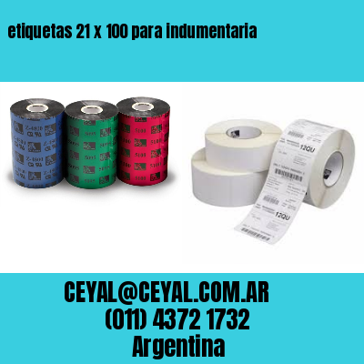 etiquetas 21 x 100 para indumentaria