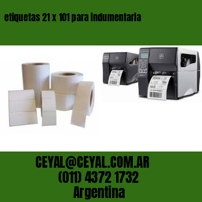 etiquetas 21 x 101 para indumentaria
