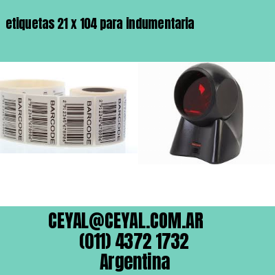 etiquetas 21 x 104 para indumentaria