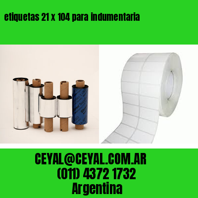 etiquetas 21 x 104 para indumentaria