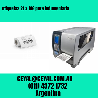 etiquetas 21 x 106 para indumentaria