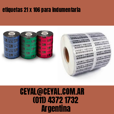 etiquetas 21 x 106 para indumentaria