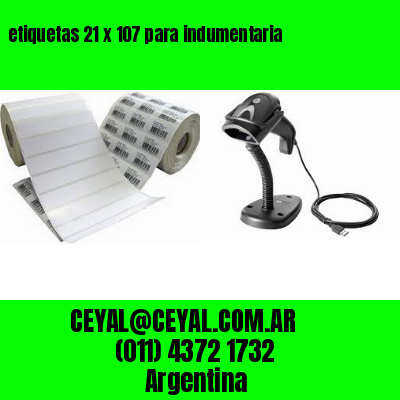 etiquetas 21 x 107 para indumentaria