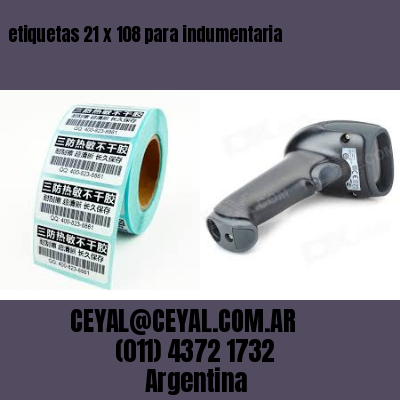 etiquetas 21 x 108 para indumentaria