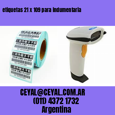 etiquetas 21 x 109 para indumentaria