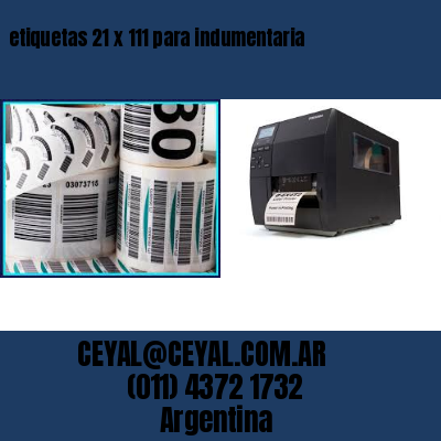 etiquetas 21 x 111 para indumentaria